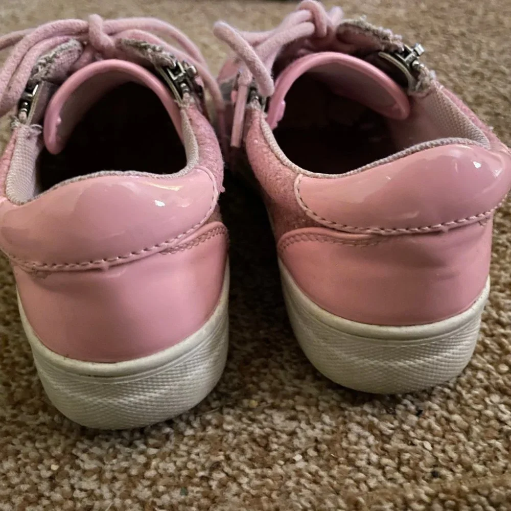 Nina pink glittered zip sneakers